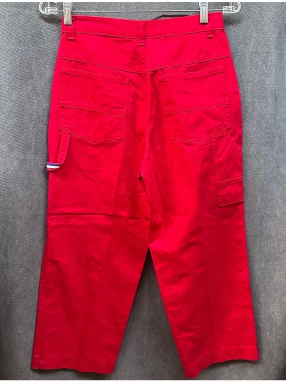 Vintage Forenza carpenter capris pants red denim  6